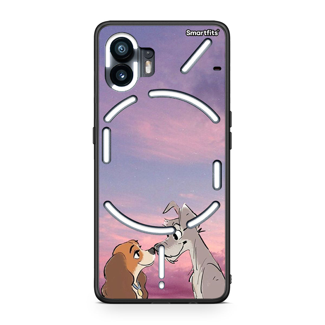 Nothing Phone 2 Lady And Tramp θήκη από τη Smartfits με σχέδιο στο πίσω μέρος και μαύρο περίβλημα | Smartphone case with colorful back and black bezels by Smartfits