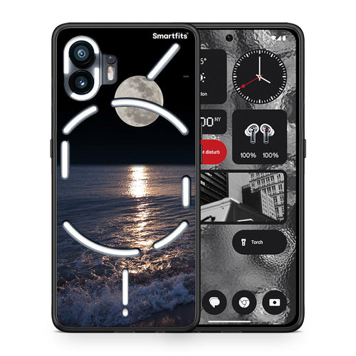 Θήκη Nothing Phone 2 Moon Landscape από τη Smartfits με σχέδιο στο πίσω μέρος και μαύρο περίβλημα | Nothing Phone 2 Moon Landscape case with colorful back and black bezels