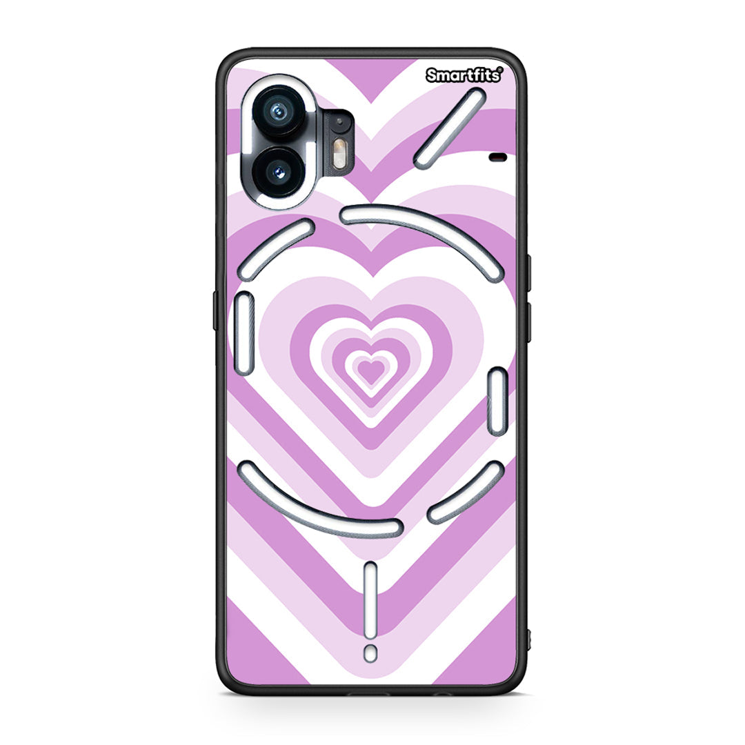 Nothing Phone 2 Lilac Hearts θήκη από τη Smartfits με σχέδιο στο πίσω μέρος και μαύρο περίβλημα | Smartphone case with colorful back and black bezels by Smartfits