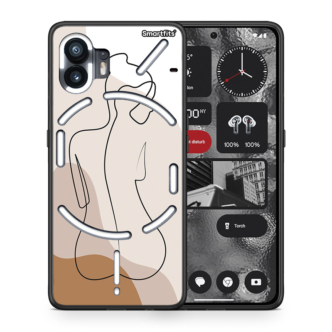 Θήκη Nothing Phone 2 LineArt Woman από τη Smartfits με σχέδιο στο πίσω μέρος και μαύρο περίβλημα | Nothing Phone 2 LineArt Woman case with colorful back and black bezels