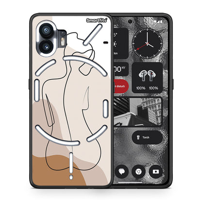 Θήκη Nothing Phone 2 LineArt Woman από τη Smartfits με σχέδιο στο πίσω μέρος και μαύρο περίβλημα | Nothing Phone 2 LineArt Woman case with colorful back and black bezels