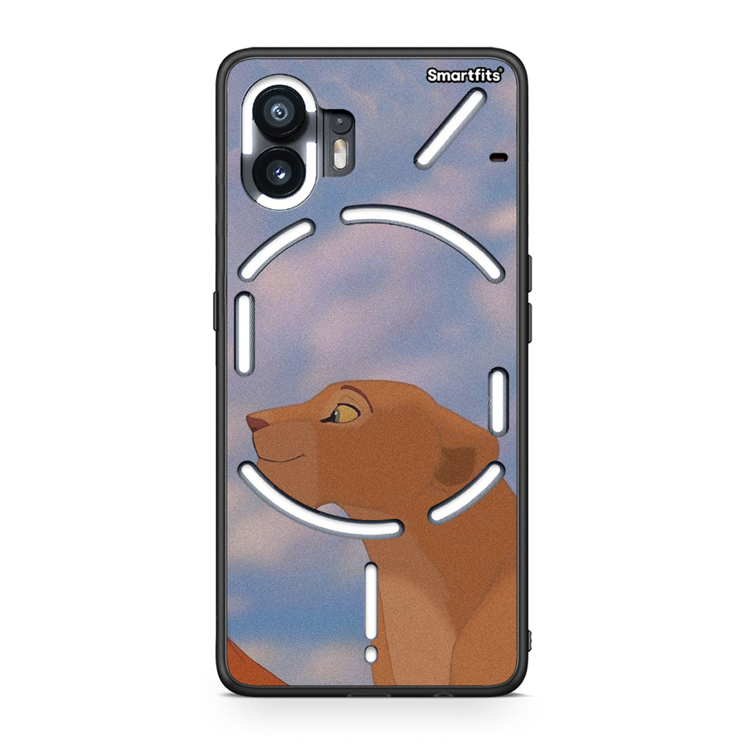 Nothing Phone 2 Lion Love 2 Θήκη Αγίου Βαλεντίνου από τη Smartfits με σχέδιο στο πίσω μέρος και μαύρο περίβλημα | Smartphone case with colorful back and black bezels by Smartfits