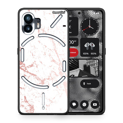 Θήκη Nothing Phone 2 Pink Splash Marble από τη Smartfits με σχέδιο στο πίσω μέρος και μαύρο περίβλημα | Nothing Phone 2 Pink Splash Marble case with colorful back and black bezels