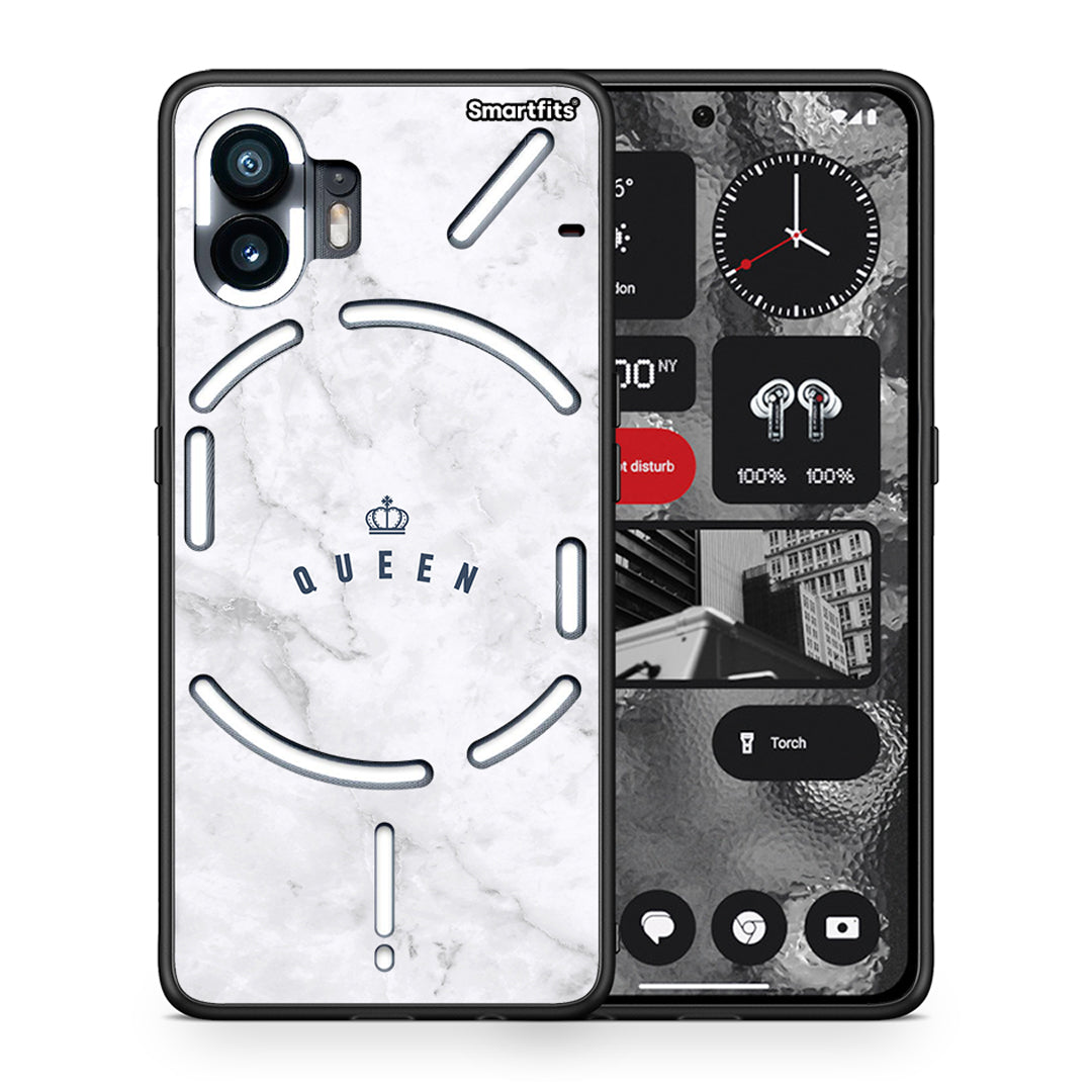 Θήκη Nothing Phone 2 Queen Marble από τη Smartfits με σχέδιο στο πίσω μέρος και μαύρο περίβλημα | Nothing Phone 2 Queen Marble case with colorful back and black bezels