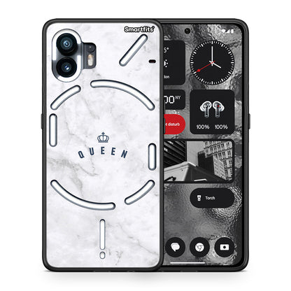 Θήκη Nothing Phone 2 Queen Marble από τη Smartfits με σχέδιο στο πίσω μέρος και μαύρο περίβλημα | Nothing Phone 2 Queen Marble case with colorful back and black bezels