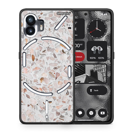 Θήκη Nothing Phone 2 Marble Terrazzo από τη Smartfits με σχέδιο στο πίσω μέρος και μαύρο περίβλημα | Nothing Phone 2 Marble Terrazzo case with colorful back and black bezels