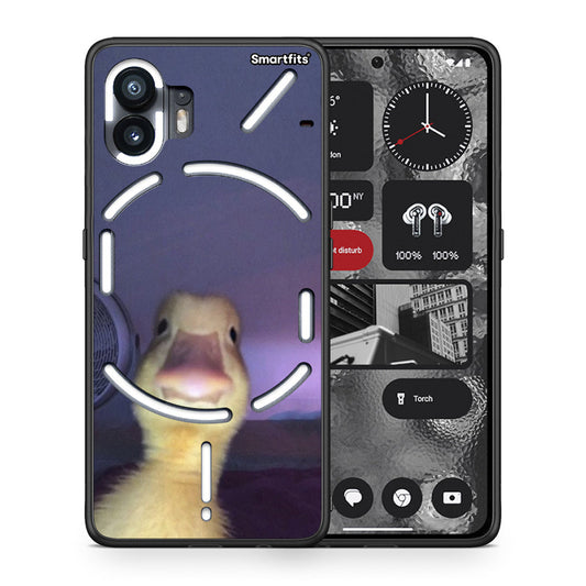Θήκη Nothing Phone 2 Meme Duck από τη Smartfits με σχέδιο στο πίσω μέρος και μαύρο περίβλημα | Nothing Phone 2 Meme Duck case with colorful back and black bezels
