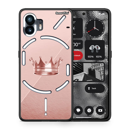 Θήκη Nothing Phone 2 Crown Minimal από τη Smartfits με σχέδιο στο πίσω μέρος και μαύρο περίβλημα | Nothing Phone 2 Crown Minimal case with colorful back and black bezels