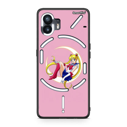 Nothing Phone 2 Moon Girl θήκη από τη Smartfits με σχέδιο στο πίσω μέρος και μαύρο περίβλημα | Smartphone case with colorful back and black bezels by Smartfits