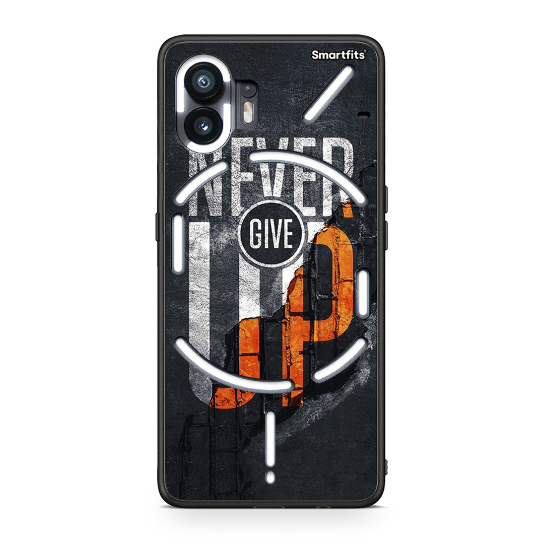 Nothing Phone 2 Never Give Up Θήκη Αγίου Βαλεντίνου από τη Smartfits με σχέδιο στο πίσω μέρος και μαύρο περίβλημα | Smartphone case with colorful back and black bezels by Smartfits