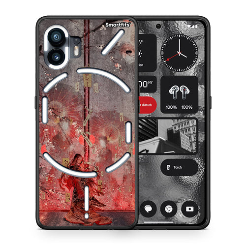 Θήκη Nothing Phone 2 Nezuko Kamado από τη Smartfits με σχέδιο στο πίσω μέρος και μαύρο περίβλημα | Nothing Phone 2 Nezuko Kamado case with colorful back and black bezels