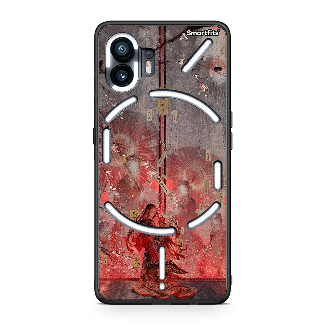 Nothing Phone 2 Nezuko Kamado θήκη από τη Smartfits με σχέδιο στο πίσω μέρος και μαύρο περίβλημα | Smartphone case with colorful back and black bezels by Smartfits