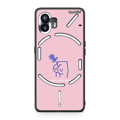 Nothing Phone 2 Nice Day θήκη από τη Smartfits με σχέδιο στο πίσω μέρος και μαύρο περίβλημα | Smartphone case with colorful back and black bezels by Smartfits