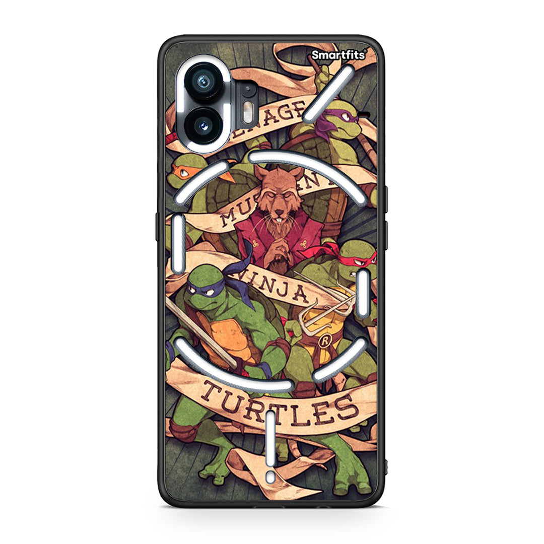 Nothing Phone 2 Ninja Turtles θήκη από τη Smartfits με σχέδιο στο πίσω μέρος και μαύρο περίβλημα | Smartphone case with colorful back and black bezels by Smartfits