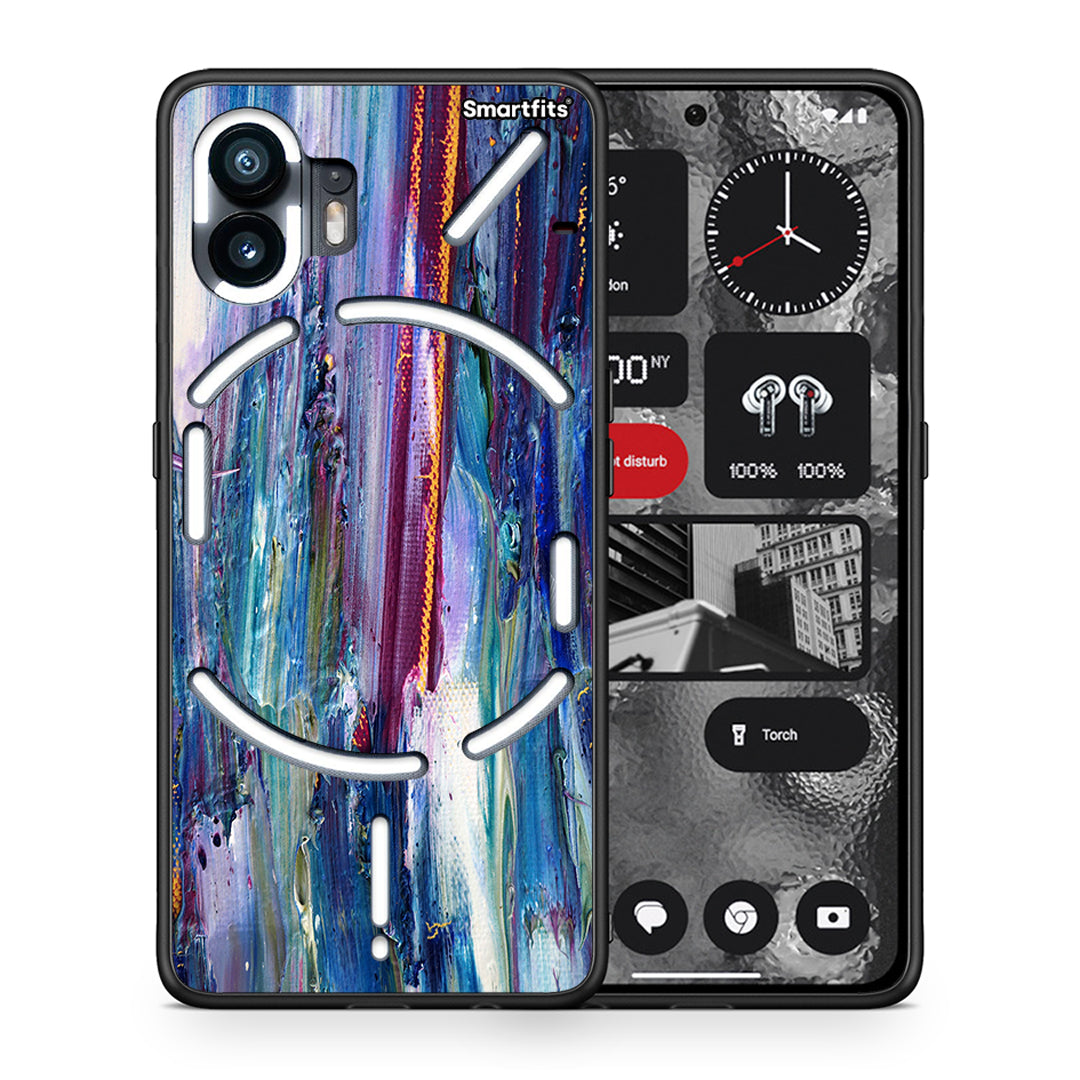 Θήκη Nothing Phone 2 Winter Paint από τη Smartfits με σχέδιο στο πίσω μέρος και μαύρο περίβλημα | Nothing Phone 2 Winter Paint case with colorful back and black bezels
