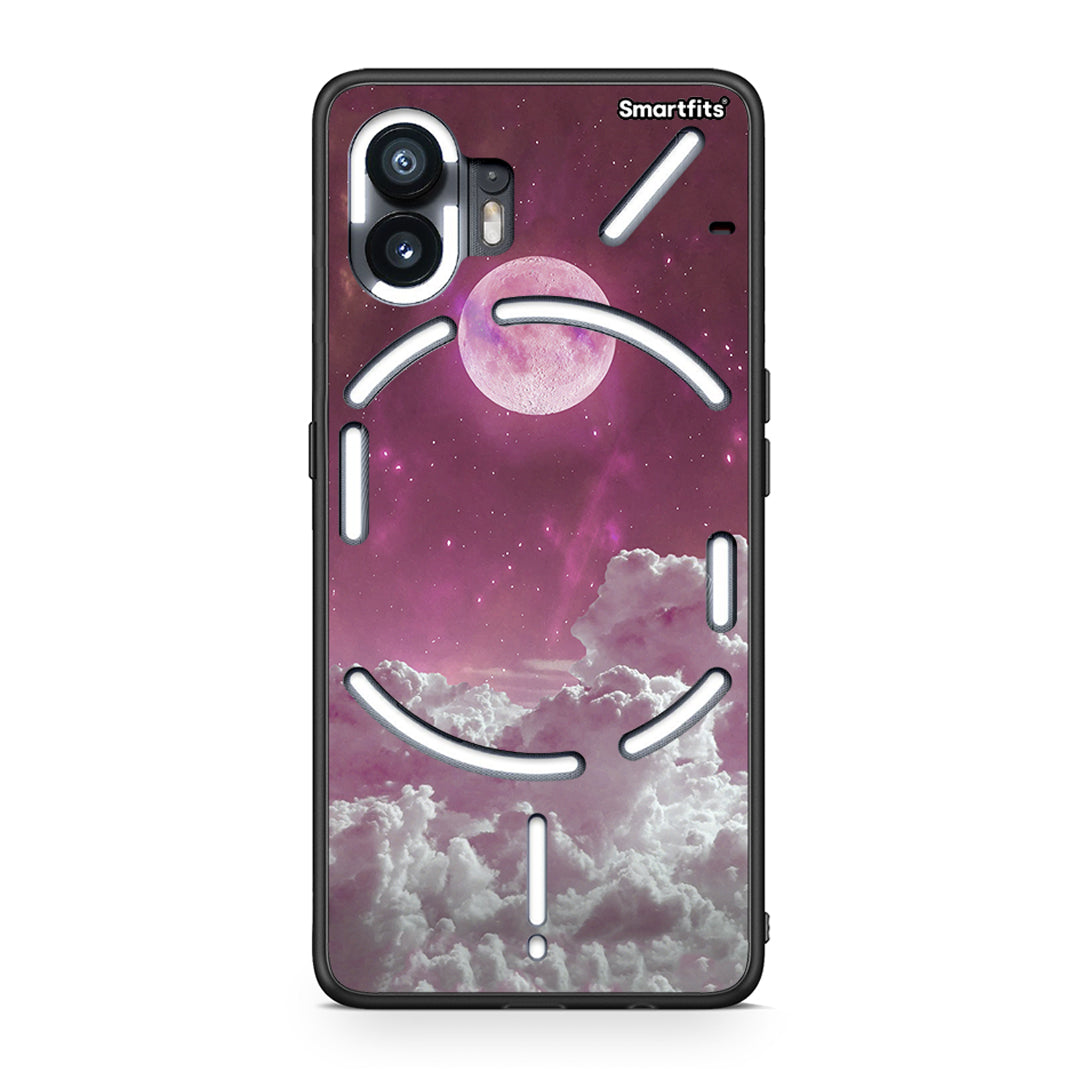 Nothing Phone 2 Pink Moon Θήκη από τη Smartfits με σχέδιο στο πίσω μέρος και μαύρο περίβλημα | Smartphone case with colorful back and black bezels by Smartfits