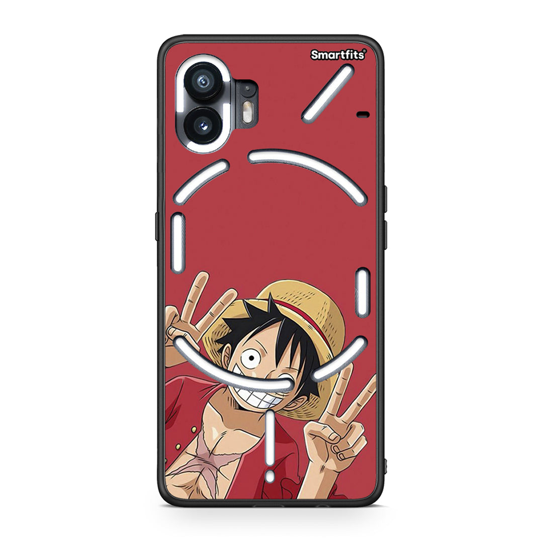 Nothing Phone 2 Pirate Luffy Θήκη από τη Smartfits με σχέδιο στο πίσω μέρος και μαύρο περίβλημα | Smartphone case with colorful back and black bezels by Smartfits