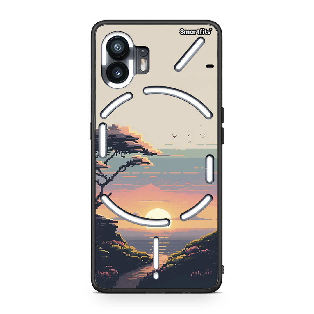 Nothing Phone 2 Pixel Sunset Θήκη από τη Smartfits με σχέδιο στο πίσω μέρος και μαύρο περίβλημα | Smartphone case with colorful back and black bezels by Smartfits