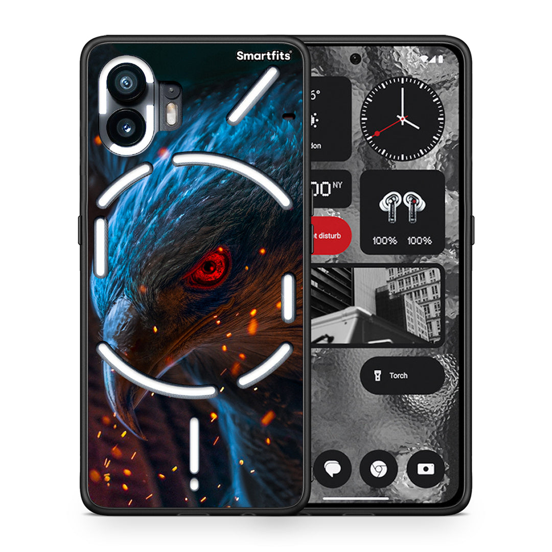 Θήκη Nothing Phone 2 Eagle PopArt από τη Smartfits με σχέδιο στο πίσω μέρος και μαύρο περίβλημα | Nothing Phone 2 Eagle PopArt case with colorful back and black bezels