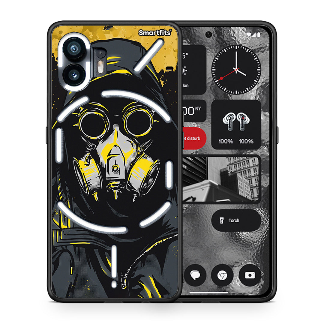 Θήκη Nothing Phone 2 Mask PopArt από τη Smartfits με σχέδιο στο πίσω μέρος και μαύρο περίβλημα | Nothing Phone 2 Mask PopArt case with colorful back and black bezels
