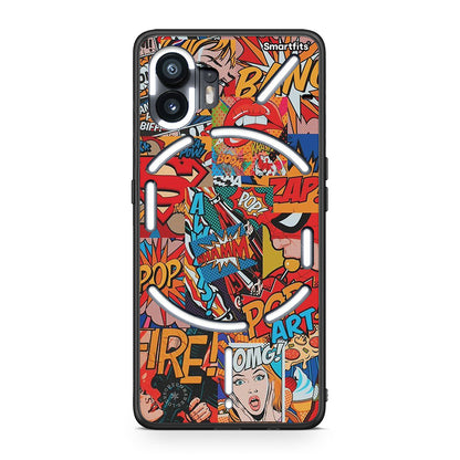 Nothing Phone 2 PopArt OMG θήκη από τη Smartfits με σχέδιο στο πίσω μέρος και μαύρο περίβλημα | Smartphone case with colorful back and black bezels by Smartfits