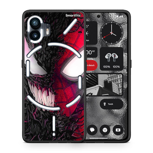 Θήκη Nothing Phone 2 SpiderVenom PopArt από τη Smartfits με σχέδιο στο πίσω μέρος και μαύρο περίβλημα | Nothing Phone 2 SpiderVenom PopArt case with colorful back and black bezels