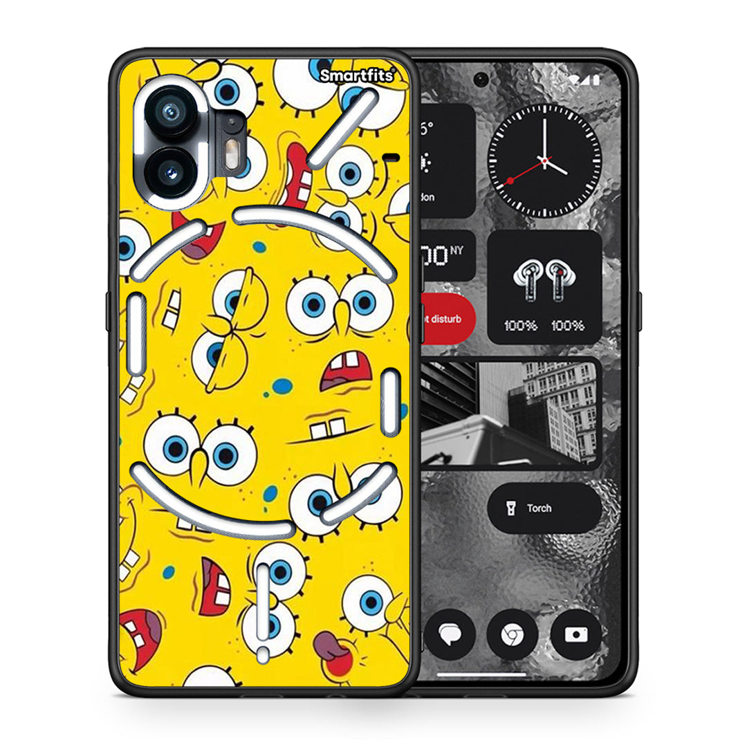 Θήκη Nothing Phone 2 Sponge PopArt από τη Smartfits με σχέδιο στο πίσω μέρος και μαύρο περίβλημα | Nothing Phone 2 Sponge PopArt case with colorful back and black bezels