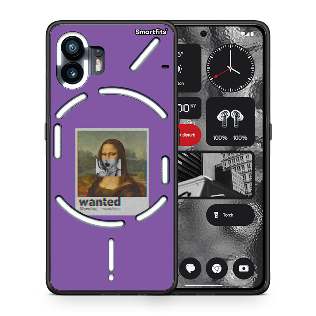 Θήκη Nothing Phone 2 Monalisa Popart από τη Smartfits με σχέδιο στο πίσω μέρος και μαύρο περίβλημα | Nothing Phone 2 Monalisa Popart case with colorful back and black bezels