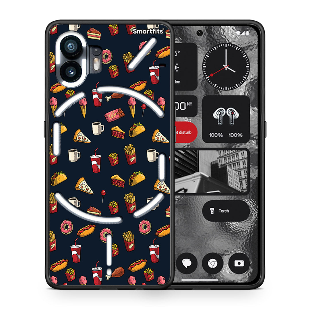 Θήκη Nothing Phone 2 Hungry Random από τη Smartfits με σχέδιο στο πίσω μέρος και μαύρο περίβλημα | Nothing Phone 2 Hungry Random case with colorful back and black bezels