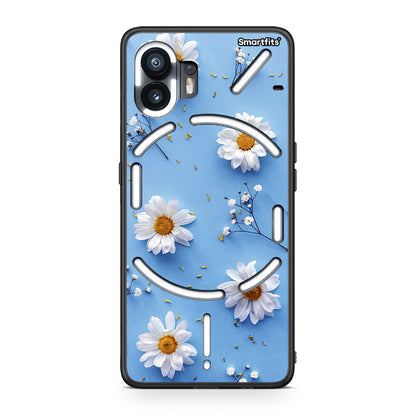 Nothing Phone 2 Real Daisies θήκη από τη Smartfits με σχέδιο στο πίσω μέρος και μαύρο περίβλημα | Smartphone case with colorful back and black bezels by Smartfits
