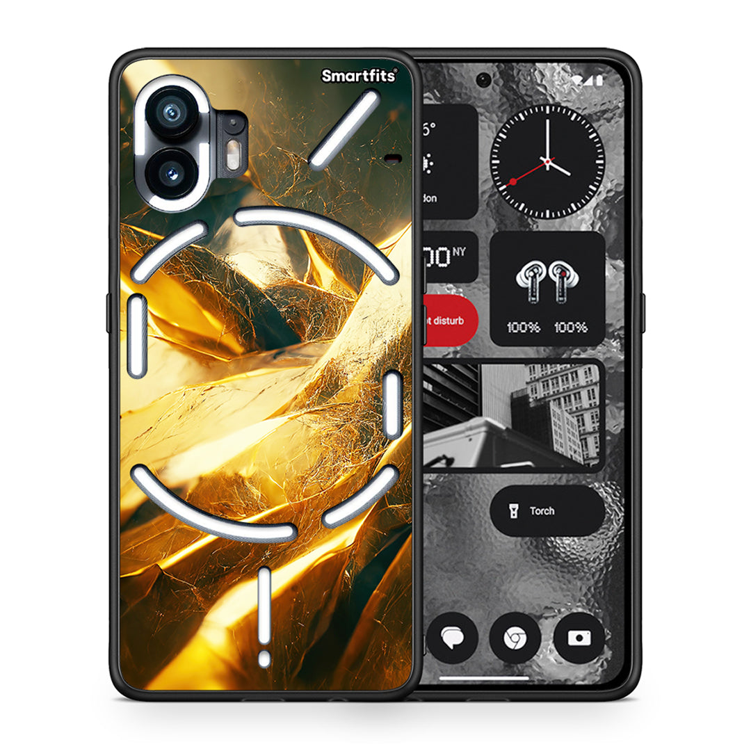 Θήκη Nothing Phone 2 Real Gold από τη Smartfits με σχέδιο στο πίσω μέρος και μαύρο περίβλημα | Nothing Phone 2 Real Gold case with colorful back and black bezels