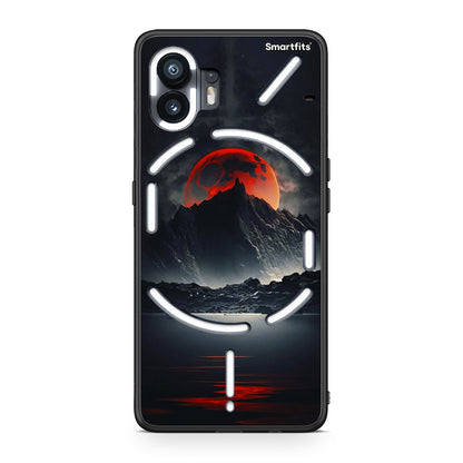 Nothing Phone 2 Red Full Moon θήκη από τη Smartfits με σχέδιο στο πίσω μέρος και μαύρο περίβλημα | Smartphone case with colorful back and black bezels by Smartfits