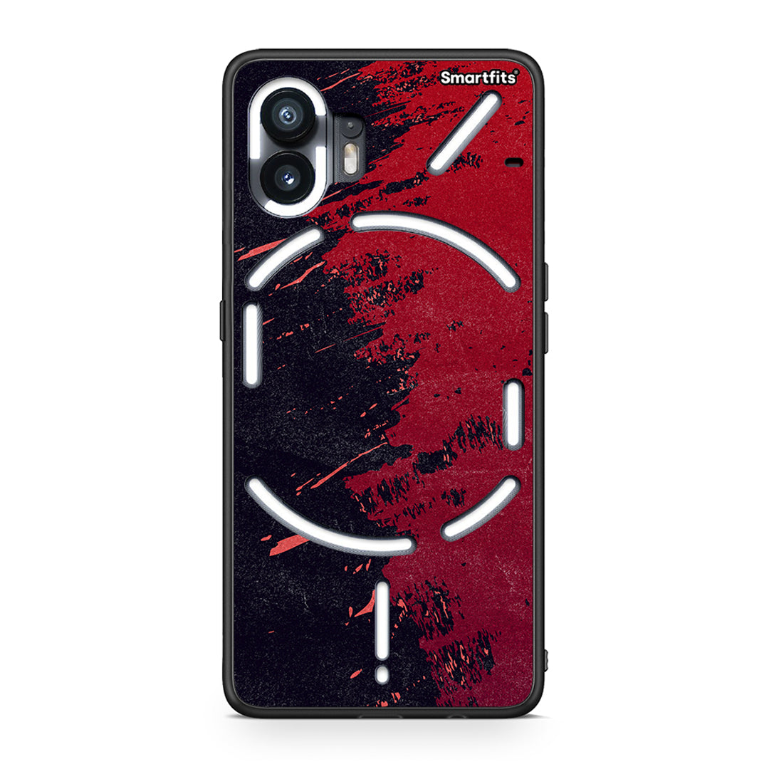 Nothing Phone 2 Red Paint Θήκη Αγίου Βαλεντίνου από τη Smartfits με σχέδιο στο πίσω μέρος και μαύρο περίβλημα | Smartphone case with colorful back and black bezels by Smartfits