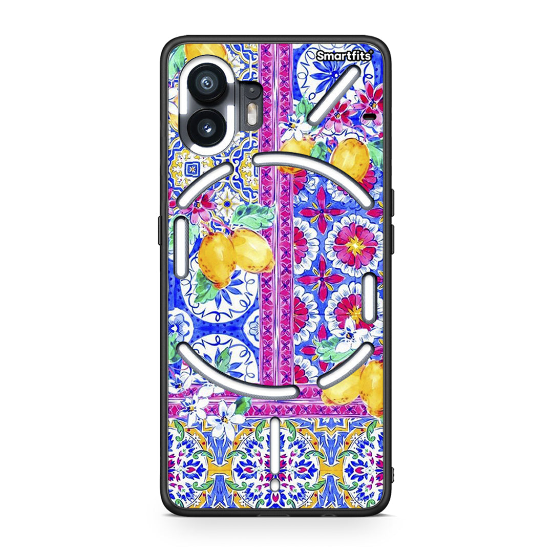 Nothing Phone 2 Retro Spring θήκη από τη Smartfits με σχέδιο στο πίσω μέρος και μαύρο περίβλημα | Smartphone case with colorful back and black bezels by Smartfits