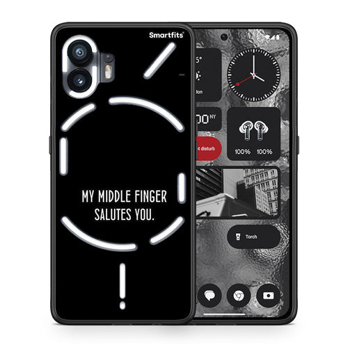 Θήκη Nothing Phone 2 Salute από τη Smartfits με σχέδιο στο πίσω μέρος και μαύρο περίβλημα | Nothing Phone 2 Salute case with colorful back and black bezels