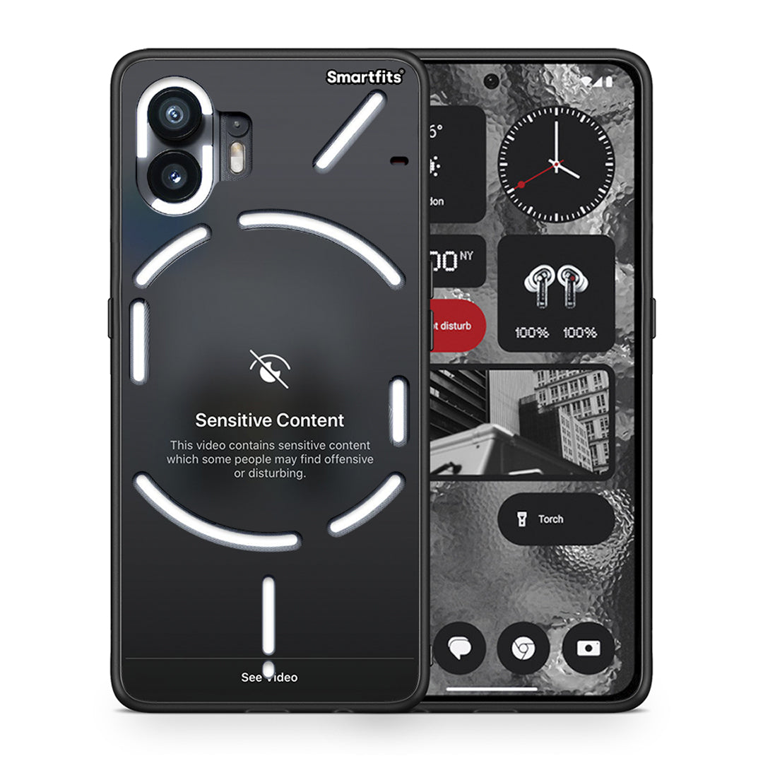 Θήκη Nothing Phone 2 Sensitive Content από τη Smartfits με σχέδιο στο πίσω μέρος και μαύρο περίβλημα | Nothing Phone 2 Sensitive Content case with colorful back and black bezels