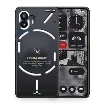 Θήκη Nothing Phone 2 Sensitive Content από τη Smartfits με σχέδιο στο πίσω μέρος και μαύρο περίβλημα | Nothing Phone 2 Sensitive Content case with colorful back and black bezels