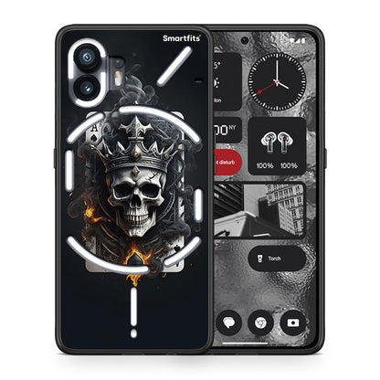 Θήκη Nothing Phone 2 Skull King Ace από τη Smartfits με σχέδιο στο πίσω μέρος και μαύρο περίβλημα | Nothing Phone 2 Skull King Ace case with colorful back and black bezels