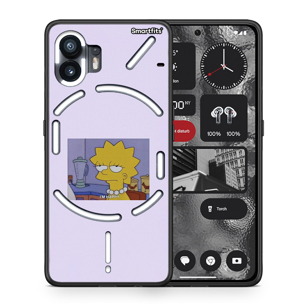 Θήκη Nothing Phone 2 So Happy από τη Smartfits με σχέδιο στο πίσω μέρος και μαύρο περίβλημα | Nothing Phone 2 So Happy case with colorful back and black bezels
