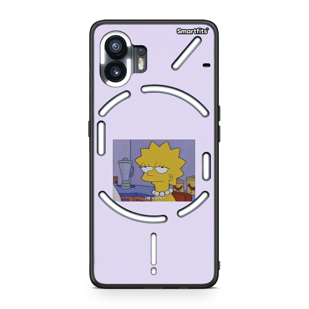 Nothing Phone 2 So Happy θήκη από τη Smartfits με σχέδιο στο πίσω μέρος και μαύρο περίβλημα | Smartphone case with colorful back and black bezels by Smartfits