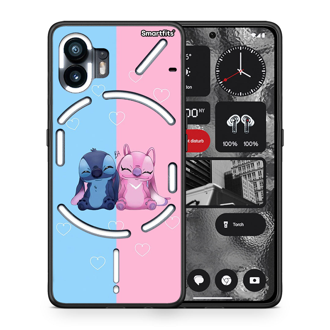 Θήκη Nothing Phone 2 Stitch And Angel από τη Smartfits με σχέδιο στο πίσω μέρος και μαύρο περίβλημα | Nothing Phone 2 Stitch And Angel case with colorful back and black bezels