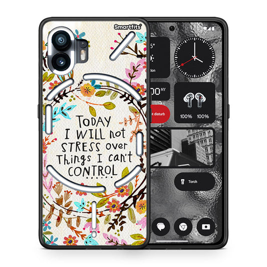 Θήκη Nothing Phone 2 Stress Over από τη Smartfits με σχέδιο στο πίσω μέρος και μαύρο περίβλημα | Nothing Phone 2 Stress Over case with colorful back and black bezels