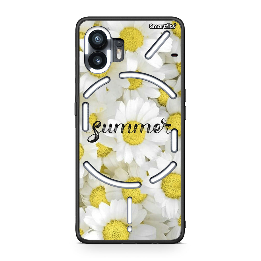 Nothing Phone 2 Summer Daisies Θήκη από τη Smartfits με σχέδιο στο πίσω μέρος και μαύρο περίβλημα | Smartphone case with colorful back and black bezels by Smartfits