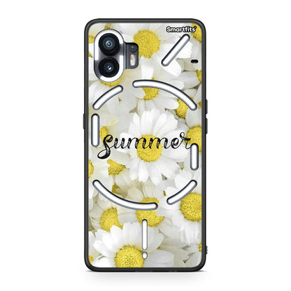 Nothing Phone 2 Summer Daisies Θήκη από τη Smartfits με σχέδιο στο πίσω μέρος και μαύρο περίβλημα | Smartphone case with colorful back and black bezels by Smartfits