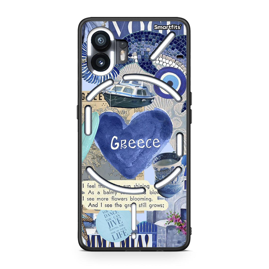 Nothing Phone 2 Summer In Greece Θήκη από τη Smartfits με σχέδιο στο πίσω μέρος και μαύρο περίβλημα | Smartphone case with colorful back and black bezels by Smartfits