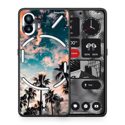 Θήκη Nothing Phone 2 Sky Summer από τη Smartfits με σχέδιο στο πίσω μέρος και μαύρο περίβλημα | Nothing Phone 2 Sky Summer case with colorful back and black bezels