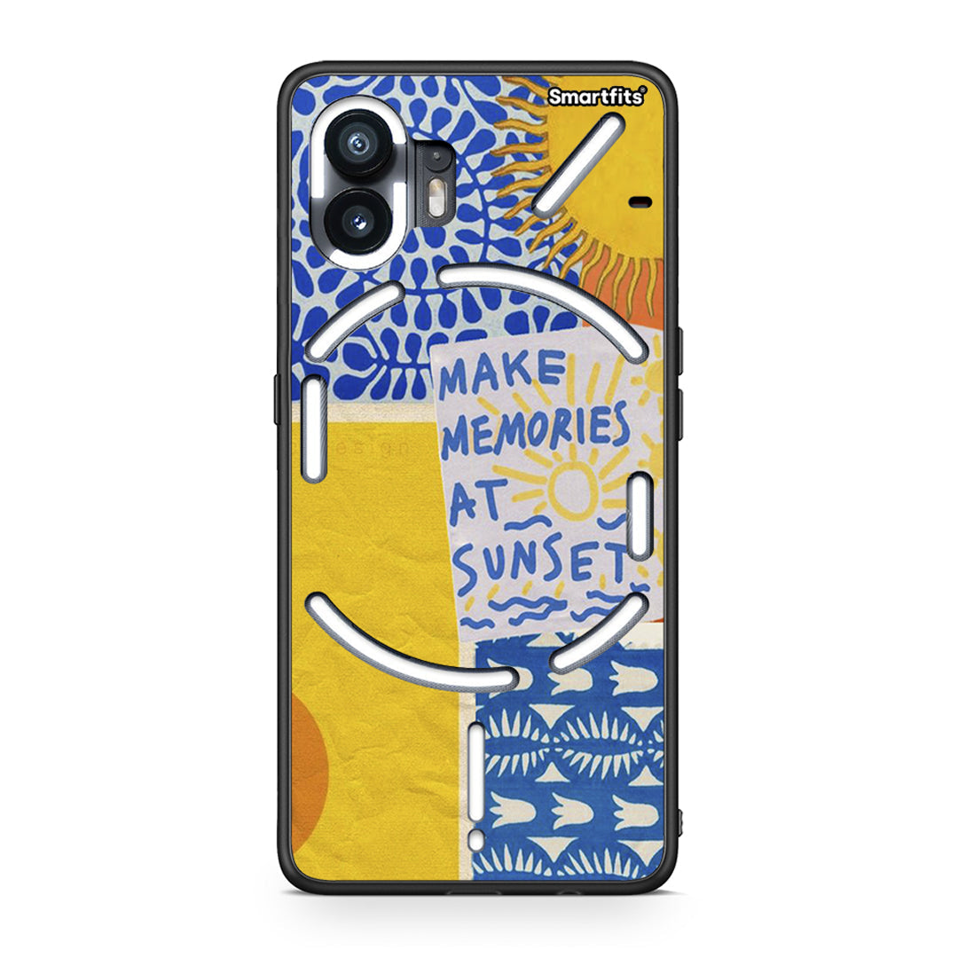 Nothing Phone 2 Sunset Memories Θήκη από τη Smartfits με σχέδιο στο πίσω μέρος και μαύρο περίβλημα | Smartphone case with colorful back and black bezels by Smartfits
