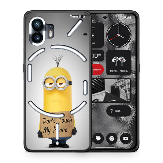 Θήκη Nothing Phone 2 Minion Text από τη Smartfits με σχέδιο στο πίσω μέρος και μαύρο περίβλημα | Nothing Phone 2 Minion Text case with colorful back and black bezels