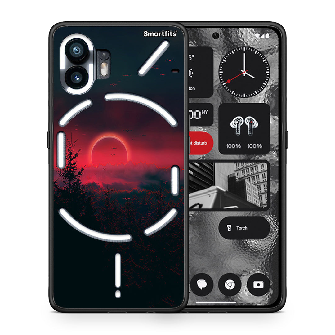 Θήκη Nothing Phone 2 Sunset Tropic από τη Smartfits με σχέδιο στο πίσω μέρος και μαύρο περίβλημα | Nothing Phone 2 Sunset Tropic case with colorful back and black bezels