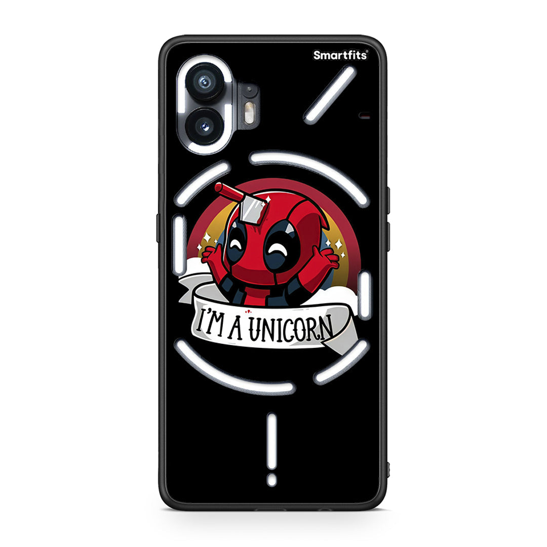 Nothing Phone 2 Unicorn Deadpool θήκη από τη Smartfits με σχέδιο στο πίσω μέρος και μαύρο περίβλημα | Smartphone case with colorful back and black bezels by Smartfits